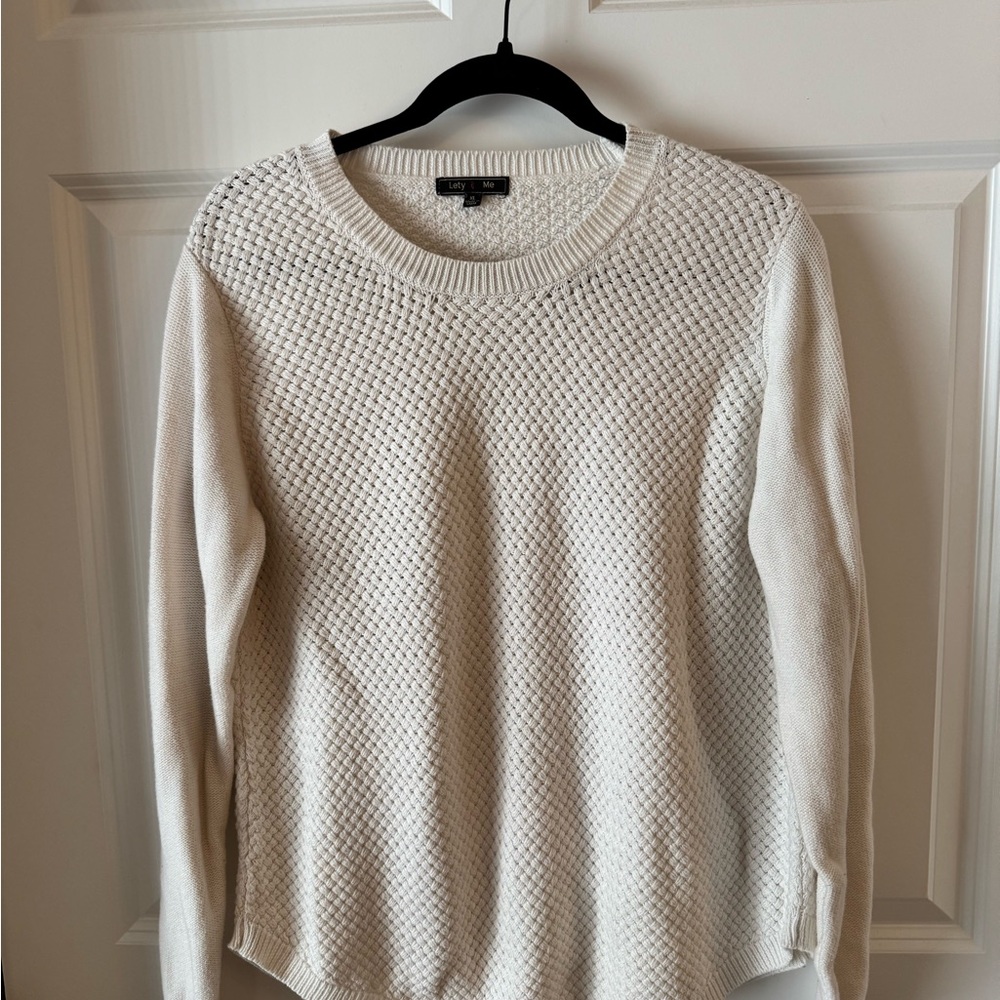 Lety & Me Cream Knit Sweater